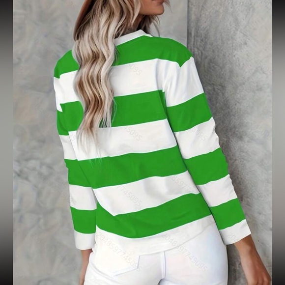 Striped round neck casual top - Picture 2 of 4